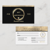 Einfaches Elegantes Gold Foil Herzstück Visitenkarte (Vorne/Hinten)