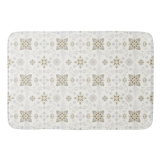Einfaches elegantes Gold Folk Tile Muster Badematte (Vorderseite)