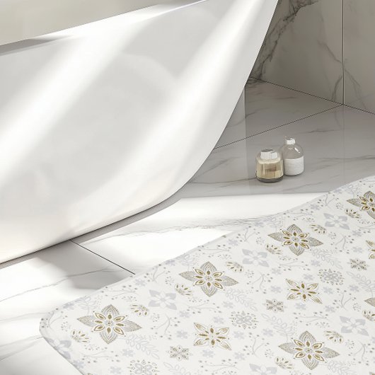 Einfaches elegantes Gold Folk Tile Muster Badematte