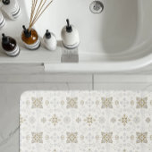 Einfaches elegantes Gold Folk Tile Muster Badematte