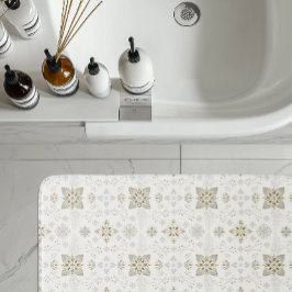 Einfaches elegantes Gold Folk Tile Muster Badematte