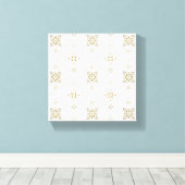 Einfaches elegantes Gold Folk Tile Muster Leinwanddruck (Insitu (Holzboden))