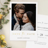 Einfaches elegantes Gold-Foto Save the Date Hochze Folieneinladung