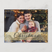 Einfaches elegantes Gold Frame Foto Weihnachten (Vorderseite)
