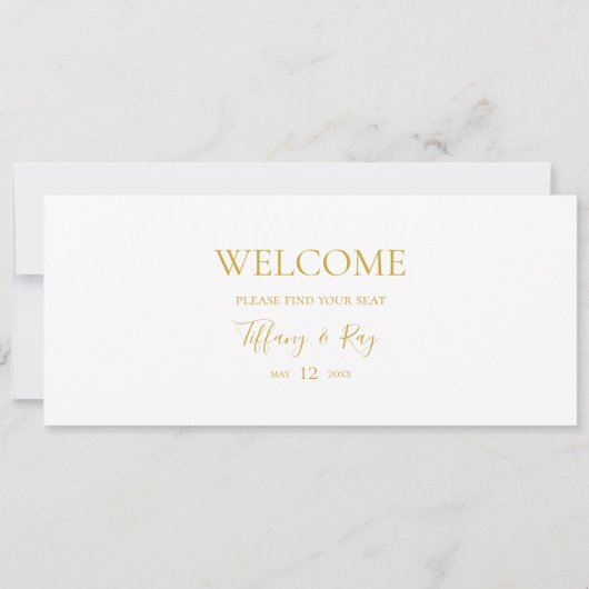 Einfaches elegantes Gold Hanging Seating Chart Hea (Vorderseite)