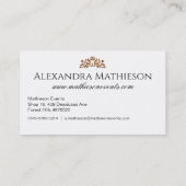 Einfaches elegantes Gold Jewel Modernes Event Plan Visitenkarte (Rückseite)