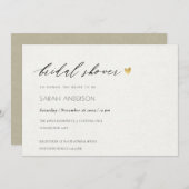 EINFACHES ELEGANTES GOLD KRAFT TYPOGRAPHY-BRAUTPAR EINLADUNG (Vorne/Hinten)