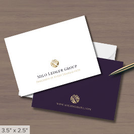 Einfaches elegantes Gold-Logo Mitteilungskarte