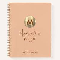 Einfaches elegantes Gold Monogram Rezept Buch