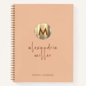 Einfaches elegantes Gold Monogram Travel Journal Notizblock (Vorderseite)