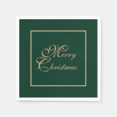 Einfaches elegantes Gold Script-Grünbuch Serviette (Vorderseite)