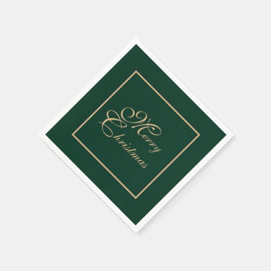 Einfaches elegantes Gold Script-Grünbuch Serviette (Ecke)