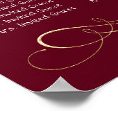 Einfaches elegantes Gold Swirl Black Wedding Po Poster (Ecke)