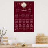 Einfaches elegantes Gold Swirl Black Wedding Po Poster (Küche)