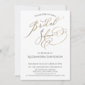 Einfaches elegantes Gold Typografy-Brautparty Einladung (Vorderseite)