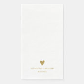 Einfaches elegantes Goldenes Herz Hochzeit Persona Serviette (Vorderseite)