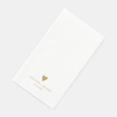 Einfaches elegantes Goldenes Herz Hochzeit Persona Serviette (Ecke)