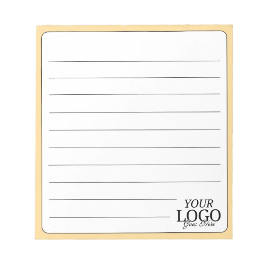 Einfaches elegantes, goldgelbes Logo-Lined Busines Notizblock (Vorderseite)