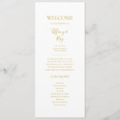 Einfaches elegantes GoldWedding-Programm Programm (Vorderseite)