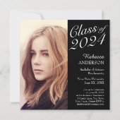 Einfaches elegantes Graduierungsparty-Foto Einladung (Rückseite)