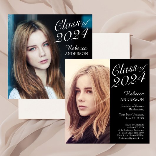 Einfaches elegantes Graduierungsparty-Foto Einladung