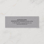 Einfaches elegantes, graues Black Consultant-Netzw Mini Visitenkarte (Rückseite)