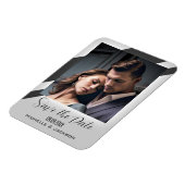 Einfaches elegantes, graues Foto Save the Date Magnet (Linke Seite)