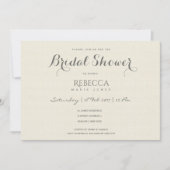 EINFACHES ELEGANTES GRAUTYPOGRAFISCHES Brautparty Einladung (Vorderseite)