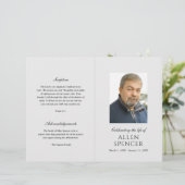 Einfaches elegantes Gray Modern Funeral Programm (Stehend Vorderseite)