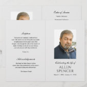 Einfaches elegantes Gray Modern Funeral Programm (Vorne/Hinten)