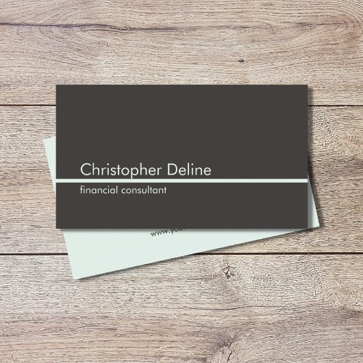 Einfaches elegantes Grey Light Blue Line Consultan Visitenkarte