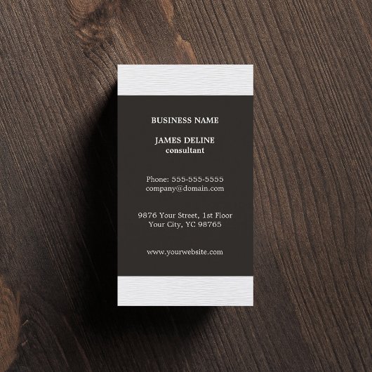 Einfaches elegantes Grey Texture White Consultant Visitenkarte