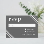 Einfaches elegantes Grey Wedding RSVP Begleitkarte (Stehend Vorderseite)