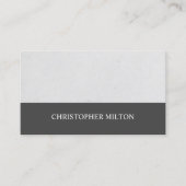 Einfaches elegantes Grey White Consultant Visitenkarte (Vorderseite)