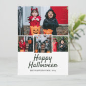 Einfaches elegantes Halloween-Foto Feiertagskarte (Stehend Vorderseite)