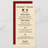 Einfaches, elegantes, handgezeichnetes, weißes Kir Menükarte (Vorne/Hinten)