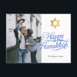 Einfaches elegantes Happy Hanukkah Foto Postkarte<br><div class="desc">Einfach elegantes Happy Hanukkah Foto Postcard</div>
