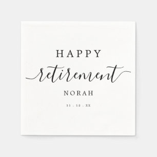 Einfaches elegantes Happy Retirement Calligraphy S Serviette