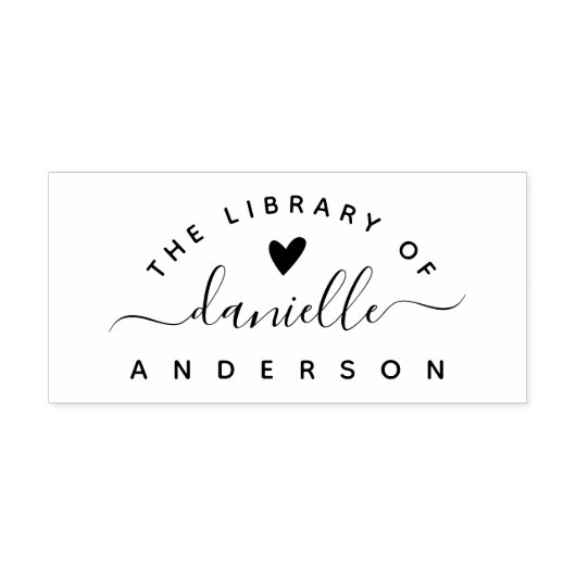 Einfaches elegantes Heart Classic Library Book Gummistempel (Prägung)