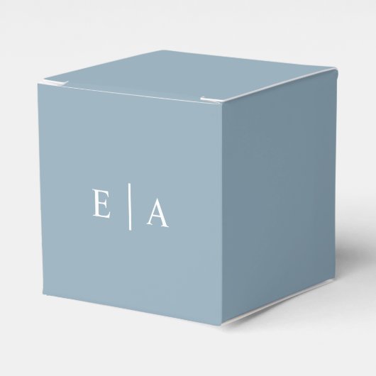 Einfaches elegantes, hellblaues Monogramm Geschenkschachtel (Vorderseite)