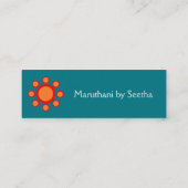 einfaches elegantes Hennastrauchmuster Mini Visitenkarte (Rückseite)