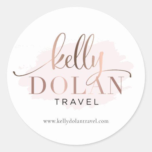 Einfaches elegantes Hinzufügen eines eigenen Logos Runder Aufkleber (Vorderseite)