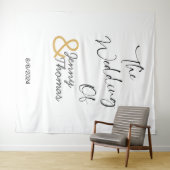 Einfaches elegantes Hochzeitbanner Wandteppich (Beispiel (Horizontal))