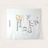 Einfaches elegantes Hochzeitbanner Wandteppich (Vorderseite (Horizontal))