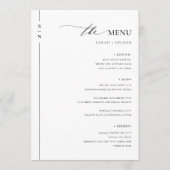 Einfaches elegantes Hochzeitmenü Menükarte (Vorderseite)