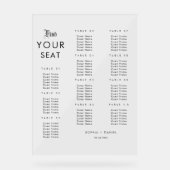 Einfaches elegantes Hochzeitsdiagramm - Akryllisch Acrylschild (Vorderseite)