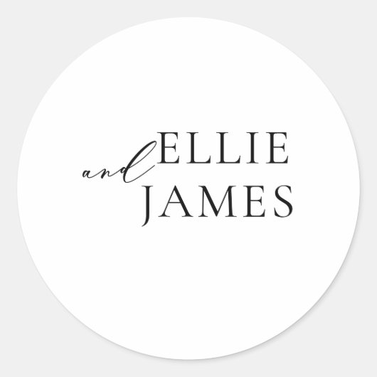 Einfaches, elegantes Hochzeitsfest-Umschlag Aufkle Runder Aufkleber (Vorderseite)