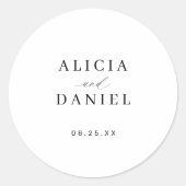 Einfaches, elegantes Hochzeitsfest-Umschlag Aufkle Runder Aufkleber (Vorderseite)