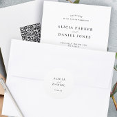 Einfaches, elegantes Hochzeitsfest-Umschlag Aufkle Runder Aufkleber