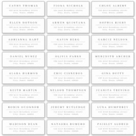 Einfaches elegantes Hochzeitsgast-Adresslabel Aufkleber